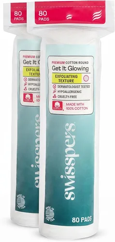 Vista 15 de Swisspers - Círculos exfoliantes premium de algodón – 80 unidades (paquete de 3) – 100% algodón puro, almohadillas de superficie de doble cara