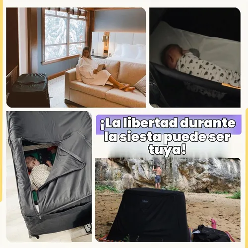 Vista 5 de Corral con capota SnoozeShade malla respirable y sombra para dormir