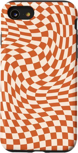 Vista 18 de Carcasa con patrón de remolino a cuadros naranja para iPhone 17