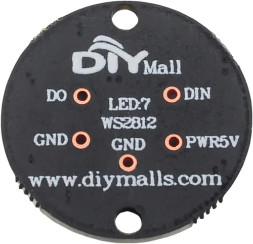 Vista 3 de Anillos LED RGB de 7 bits 7 X WS2812B 5050 Luz de lámpara con controladores integrados direccionables individualmente para Arduino Raspberry Pi