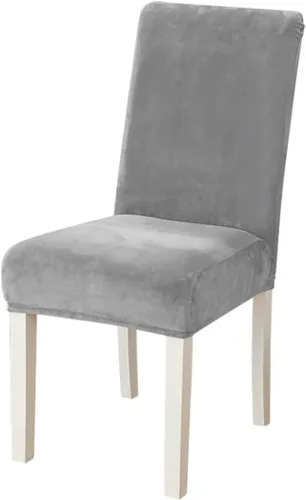 Vista 15 de Juego de 2 fundas de terciopelo para sillas de comedor, 4, 6, 8, elásticas, gruesas, fundas protectoras suaves para sillas Parson, fundas Beige