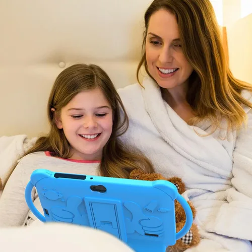 Vista 8 de Tablet Android 14 para niños, tablet de 7 pulgadas para niños, tablet para niños de 4 GB RAM 32 GB ROM con estuche, procesador Quad-core, pantalla
