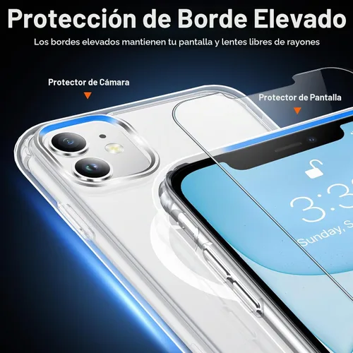 Vista 5 de Funda para iPhone 11 con protector de pantalla transparente