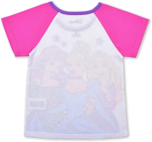 Vista 3 de Disney Juego de 2 camisetas de manga corta y pantalones cortos de princesa para niñas