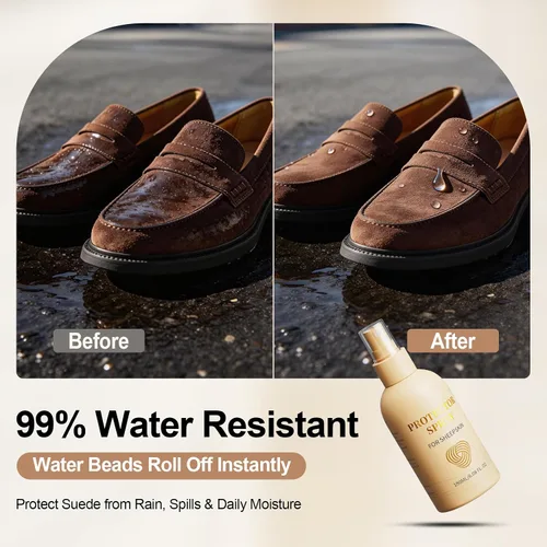 Vista 3 de Spray protector de gamuza para zapatos: impermeabilizante y protector de manchas sin olor sin PFAS - Nano Shield a base de agua para botas, cuero