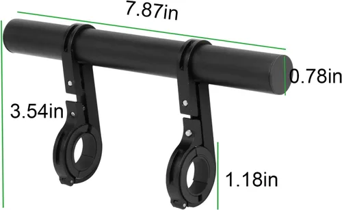 Vista 5 de Extensor de manillar de bicicleta, barra de extensión de bicicleta, abrazadera doble, soporte de aleación de aluminio, accesorios de bicicleta
