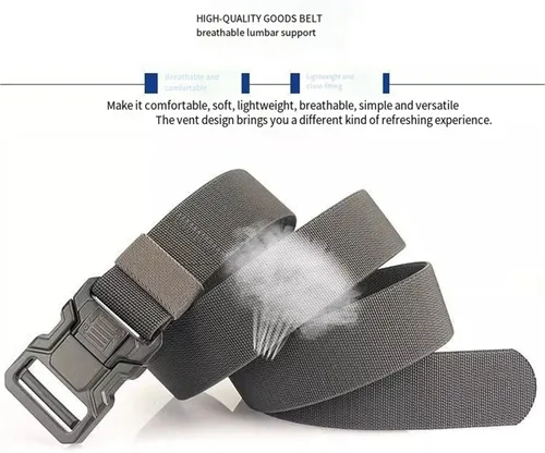 Vista 6 de 1.5 in nuevo doble liberación rápida aleación de aluminio hebilla nylon cinturón táctico hombres