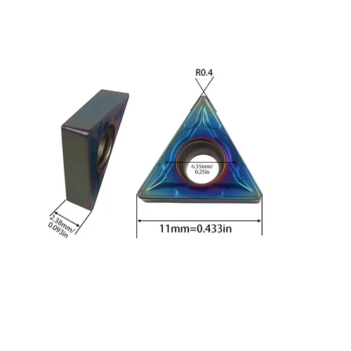 Vista 3 de 10 piezas TCMT21.51/TCMT110204 Insertos de carburo con revestimiento nano-azul. El inserto TCMT es adecuado para portabrocas de torneado de 91°