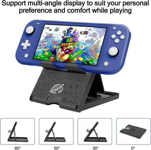 Vista 7 de Switch Lite - Kit de accesorios con funda de transporte de TPU con protector de pantalla, base de carga, soporte de juego, funda para tarjetas