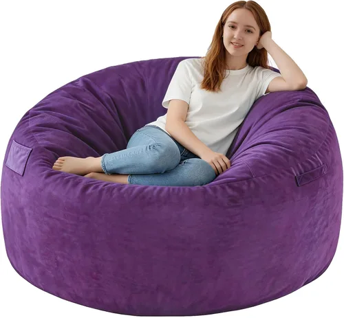 Vista 69 de Silla de Puf de 2 pies, Sillas de Puf Cómodas con Relleno de Espuma Viscoelástica, Sofá de Puf Esponjoso con Cubierta de Terciopelo Holandés, Sillas
