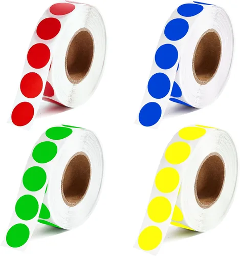 Vista 19 de 2000 Pcs Round Stickers 1/2 Inch Color Circle Red Green Dot Stickers Small Code Labels for Office Shop Yard Sale Home Classroom Marking Rojo+Verde