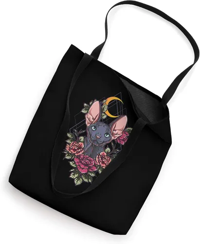 Vista 2 de Aesthetic Sphynx Cat Beautiful Sphynx Kitten Roses Bolsa de mano