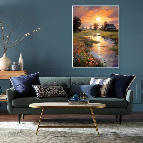 Vista 2 de Eiazuiks Kits de Pintura de Diamantes para Adultos, Atardecer 5D DIY Kits de Arte de Diamantes Taladro Completo Puntos de Diamantes para Regalo