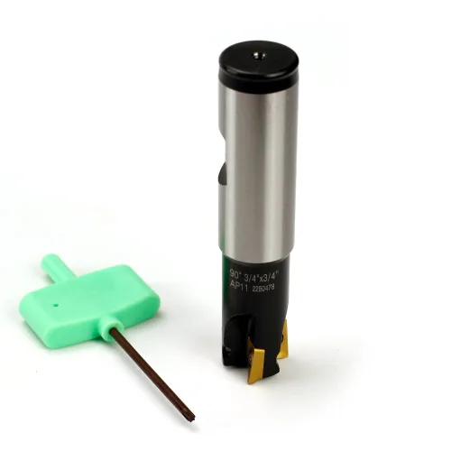 Vista 9 de OSCARBIDE - Fresa de extremo indexable, vástago de 3/4", diámetro de corte de 3/4", flautas AP11,3 3 APKT11T3 Carbide Inserts Square Shoulder