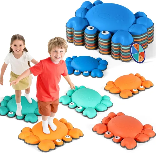 Vista 8 de TOPNEW Piedras de paso para niños, piedras de equilibrio antideslizantes para promover las habilidades de coordinación de los niños, carreras