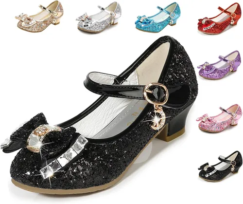 Vista 3 de Cadidi Dinos Zapatos de vestir para niñas, zapatos de fiesta de boda, zapatos de tacón Mary Jane Princesa (bebéniño pequeñoniño grande)