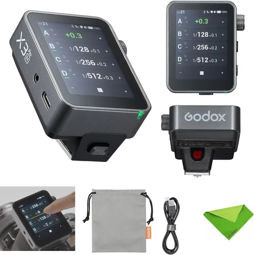 Vista 10 de Godox X3 Pro C X3Pro C Pantalla táctil TTL Flash Trigger para Canon, 2.4G inalámbrico, pantalla LCD de 2.4 pulgadas, integración Bluetooth y control