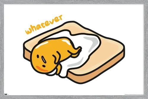 Vista 13 de Trends International Gudetama - Póster de pared Whatever (22.4 pulgadas de largo x 14.7 pulgadas), versión enmarcada en madera de granero Versión