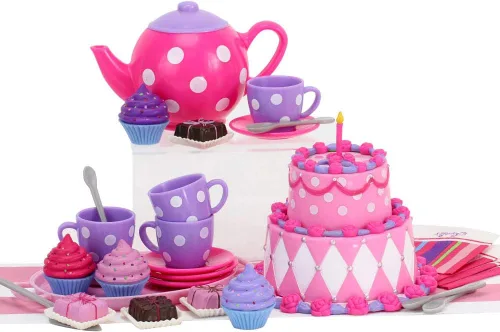 Vista 8 de Juego de servicio de 47 piezas de Sophia's con deliciosos postres para muñecas de 18 pulgadas, multicolor