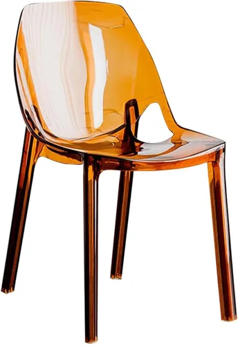 Vista 11 de Silla de comedor de acrílico moderna de mediados de siglo, silla de cocina transparente apilable con respaldo curvado para comedor, cocina, sala