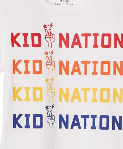 Vista 3 de Kid Nation Kids Unisex 2 paquetes de camisetas y pijamas sólidos y gráficos para niños de 4 a 12 años