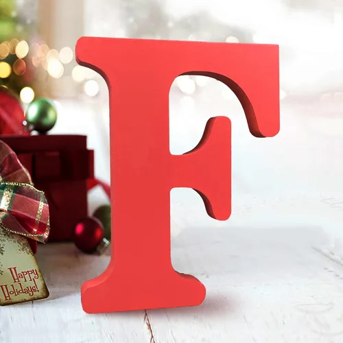 Vista 30 de AOCEAN - Letras de madera rojas de 6 pulgadas, letras de madera sin terminar para decoración de pared, letras decorativas en pie, cortes de letras