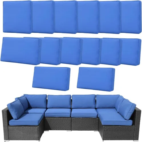 Vista 23 de 14 Fundas de Cojines para Exteriores de Repuesto Lavables Impermeables Resistentes a UV con Cremallera para Sofá de 6 Plazas Fundas Deslizantes