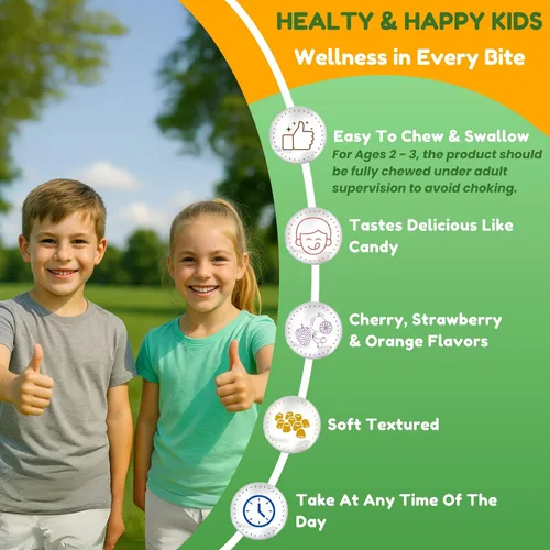 Vista 7 de SHIFAA NUTRITION Gomitas Multivitamínicas Halal para Niños, Suministro de 45-90 Días, con Todas las Vitaminas Esenciales para Niños. Vitaminas