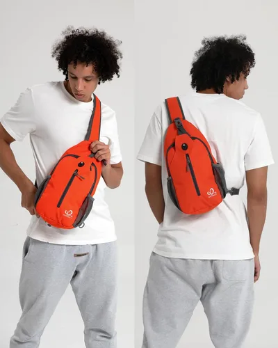 Vista 132 de Waterfly - Mochila cruzada tipo bandolera para viajes y caminatas, bolsa de pecho, Gris, talla única