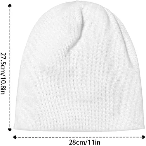 Vista 2 de PinUp Angel Divertido gorro de punto holgado para mujer, de invierno, suave, cálido, lindo estampado, de calavera, gorro de calavera