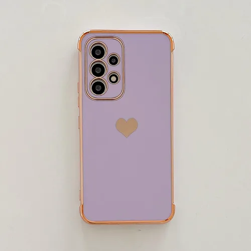 Vista 107 de phylla Funda de teléfono compatible con Samsung Galaxy A12 de 6.5 pulgadas, lindo corazón chapado en oro, elegante funda de lujo para mujer