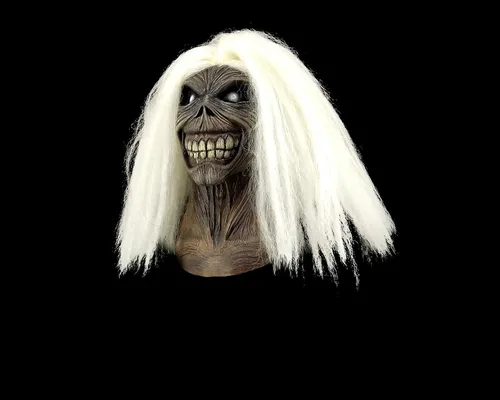 Vista 5 de Loftus Trick Or Treat Studios Iron Maiden Killers Máscara de cabeza completa, gris, blanco, talla única