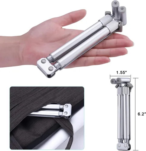 Vista 9 de Soporte portátil para laptop, soporte ajustable para laptop MacBook Pro, escritorio de aluminio, plegable, compacto, universal, soporte