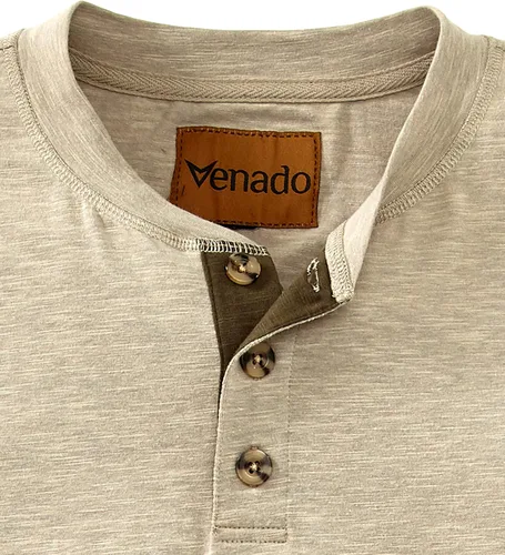 Vista 2 de Venado Henley - Camiseta de manga larga y material flexible para hombre