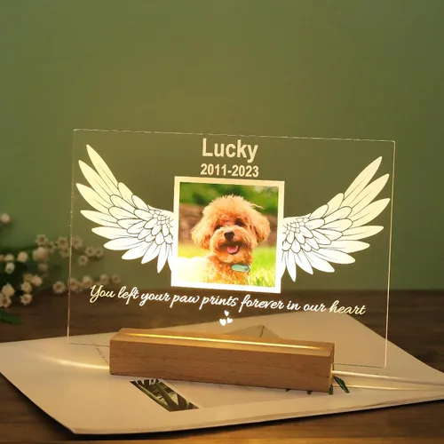 Vista 3 de Placa conmemorativa personalizada para fotos para mascotas, placa conmemorativa personalizada para mascotas, regalo de duelo de mascotas, regalo