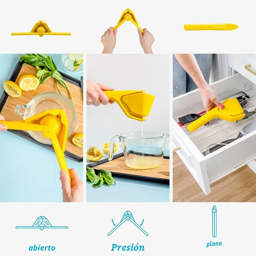 Vista 3 de Dreamfarm Original Lemon Fluicer - Exprimidor de cítricos plegable y fácil de apretar, 10 pulgadas, se adapta a lima y limón Almacenamiento que