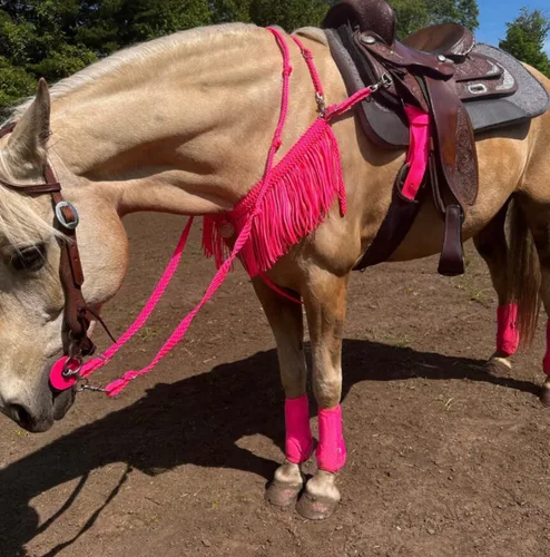 Vista 3 de rosado, (Barrel Reins Horse Tack Neon Hot Pink)