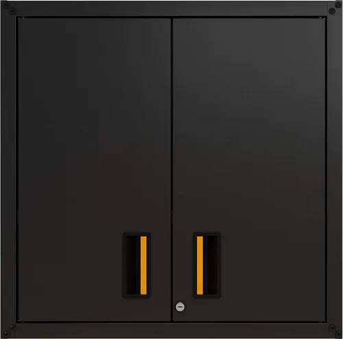 Vista 6 de para el hogar, gabinete de pared de acero listo para armar con dos puertas (negro)