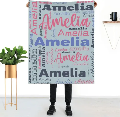 Vista 9 de Mantas personalizadas con nombre para niños, mantas de bebé personalizadas para niñas y niños con nombre, mantas de bebé personalizadas con nombre