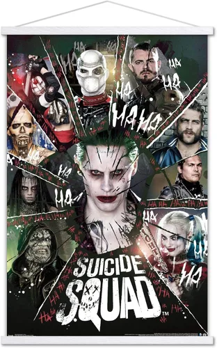 Vista 20 de Trends International DC Comics Movie - Escuadrón Suicida - Póster de pared circular, 14.725 x 22.375 pulgadas, versión enmarcada de madera de granero