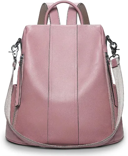Vista 12 de S-ZONE - Mochila de piel suave para mujer, antirrobo, mediana, bolsa de hombro 2-negro