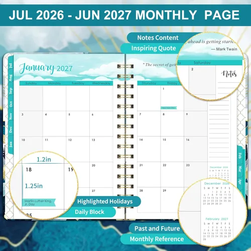 Vista 3 de Agenda 2026-2027, julio 2026 - junio 2027, planificador académico semanal