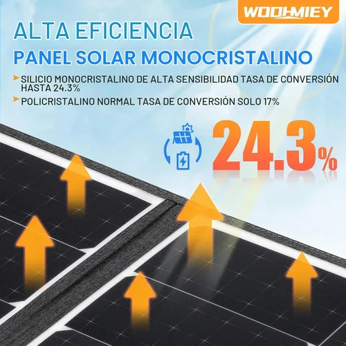 Vista 2 de Kit de panel solar plegable portátil de 200 W, cargador solar flexible de alta eficiencia con tasa de conversión del 24%, con soporte y controlador