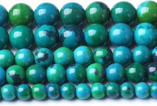 Vista 72 de 36 piezas de cuentas sueltas de espacio de jade de epidoto verde y rojo natural de 10 mm, cuentas redondas para hacer joyas DIY, collares, pulseras