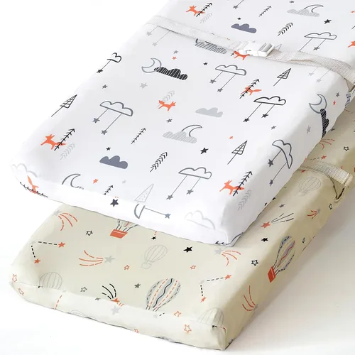 Vista 59 de Pack n Play Sheets BROLEX - Juego de 2 sábanas para cuna, juego de sábanas elásticas y portátiles para cuna, funda de colchón convertible