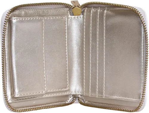 Vista 5 de GUESS Izzy - Cartera pequeña con cremallera alrededor, logotipo de Dove, Logotipo de Dove