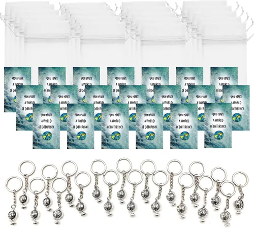 Vista 3 de Smiling Wisdom 20 regalos a granel You Make A World of Difference Apreciation Mini tarjetas de 3.5 x 2 pulgadas Equipo de empleados