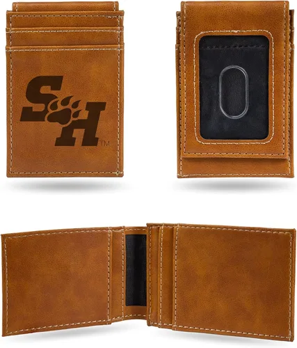 Vista 113 de Cartera de bolsillo frontal grabada con láser NCAA - Compacta/Cómoda/Delgada