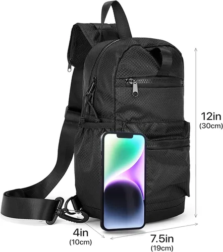 Vista 3 de WESTEND Mochila cruzada con correa ajustable para hombres y mujeres
