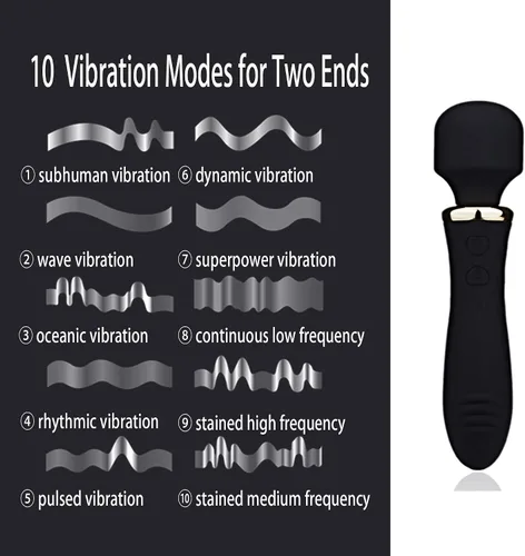 Vista 5 de Varita vibradora masajeadora inalámbrica, [ambos extremos vibran] vibrador para mujeres, masajeador personal de mano, masajeador recargable
